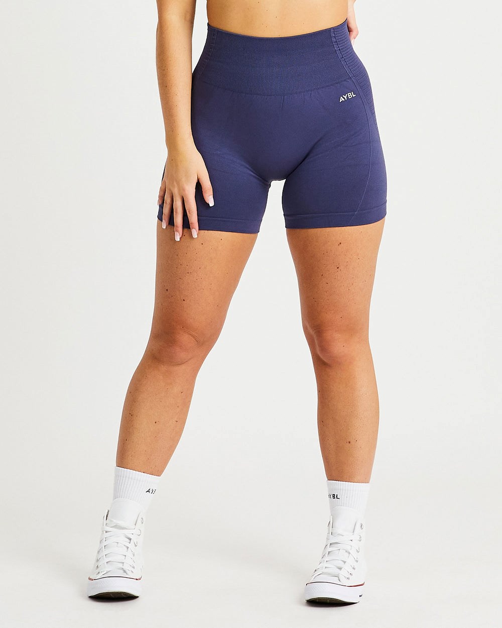 AYBL Balance V2 Seamless Shorts Navy Blau | 84279-DXJV