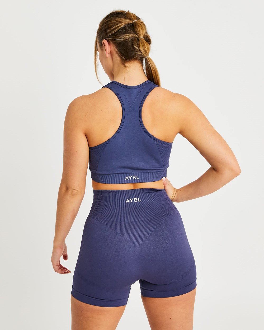 AYBL Balance V2 Seamless Sports Bra Navy Blau | 16493-AWHJ