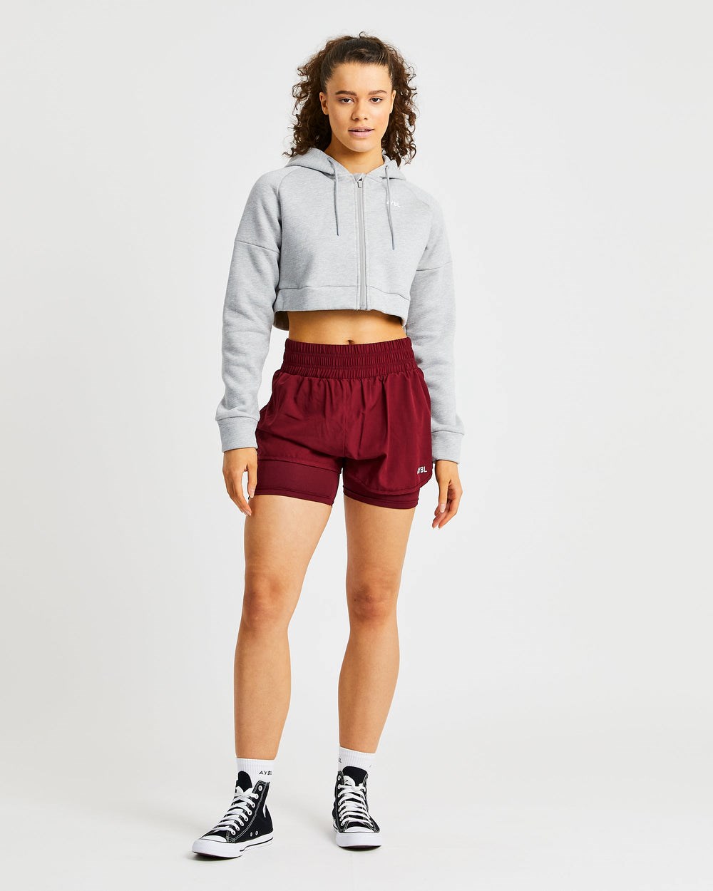 AYBL Beyond Crop Zip Hoodie Grau | 54769-KOVR