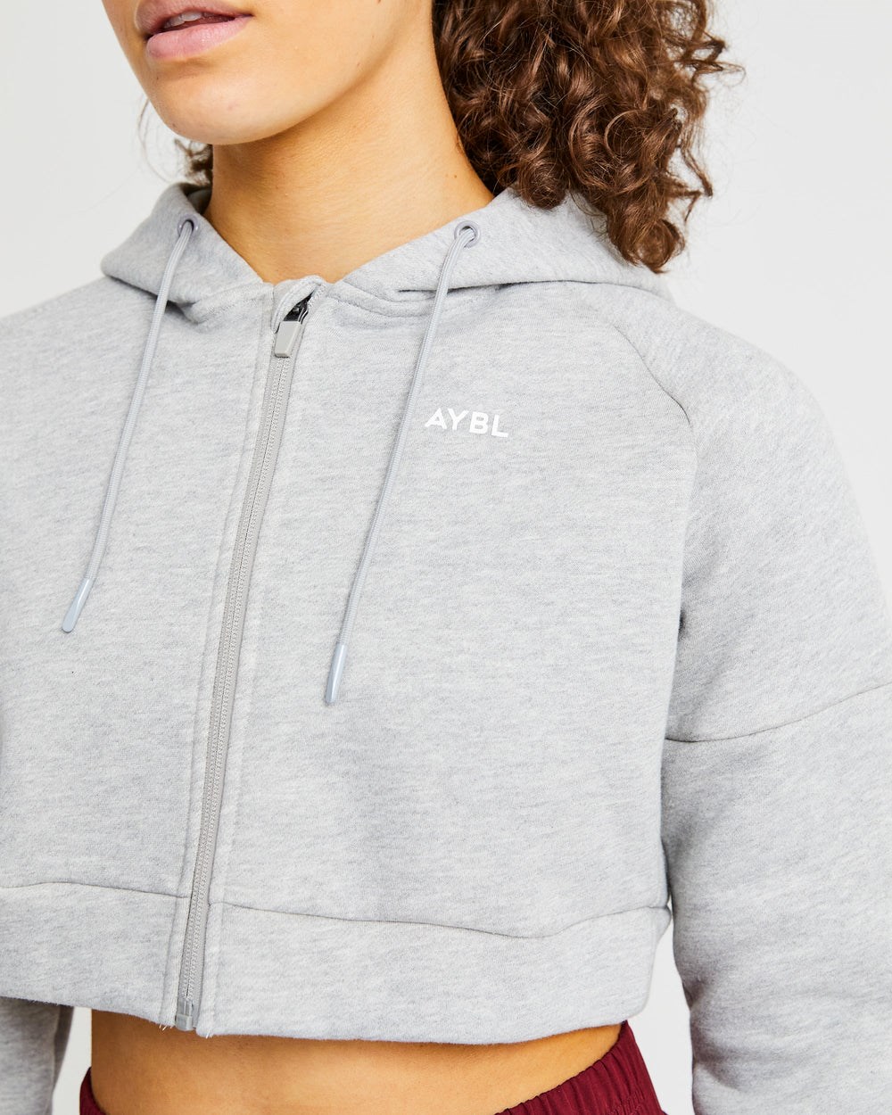 AYBL Beyond Crop Zip Hoodie Grau | 54769-KOVR