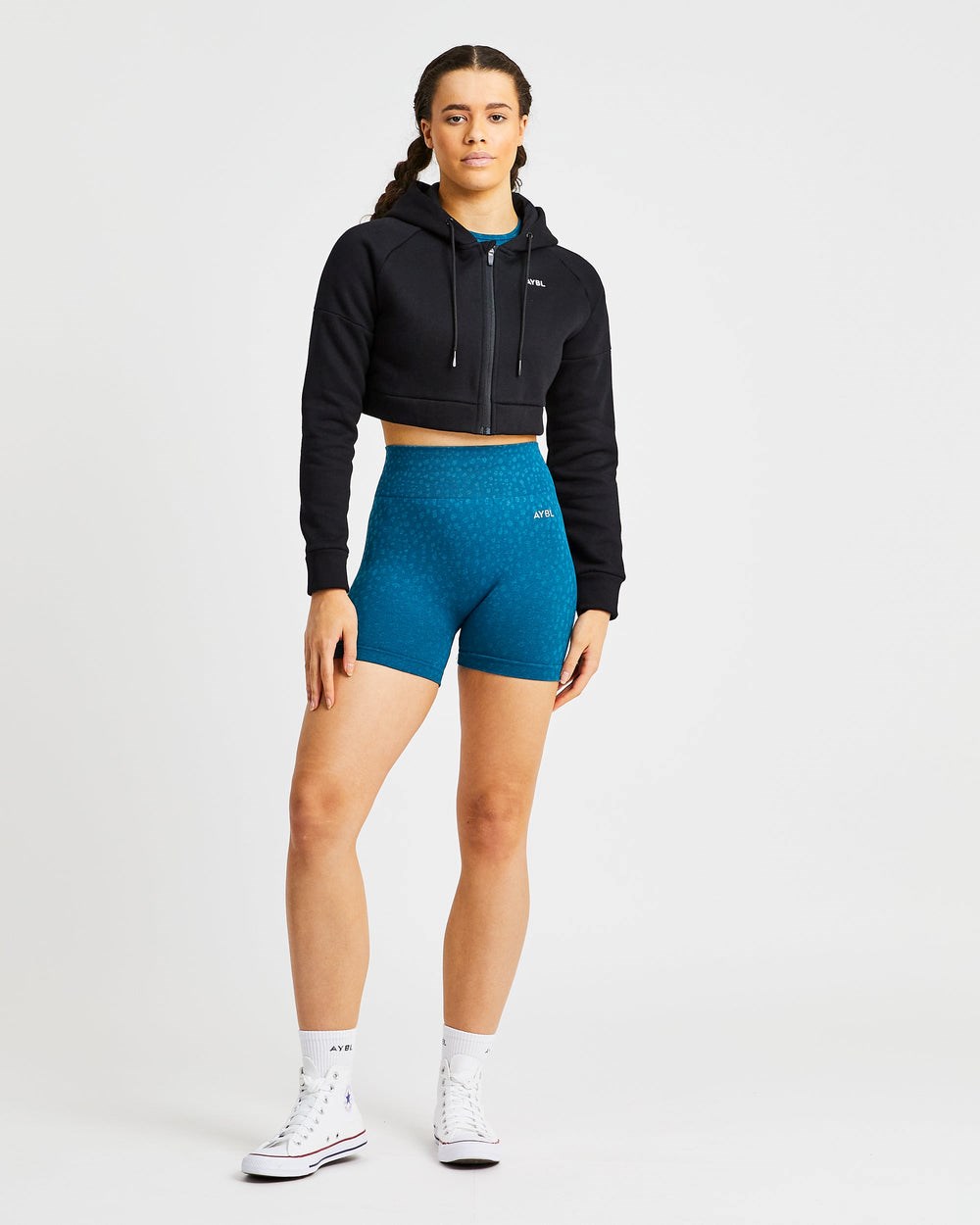 AYBL Beyond Crop Zip Hoodie Schwarz | 96820-ZSJN