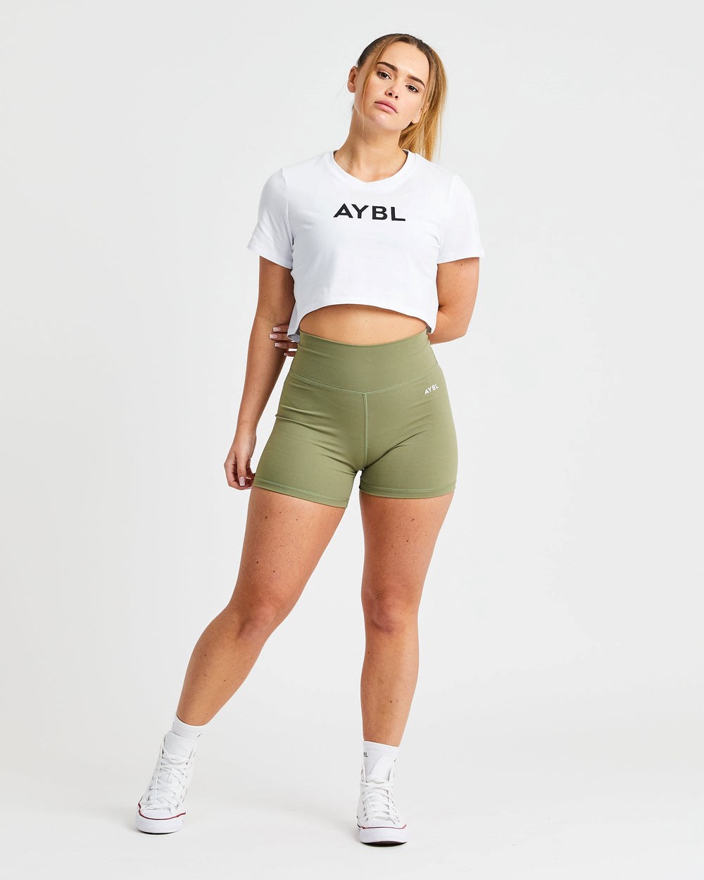 AYBL Crop T Shirt Weiß | 52493-DPEI