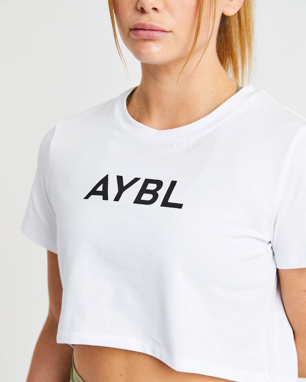 AYBL Crop T Shirt Weiß | 52493-DPEI