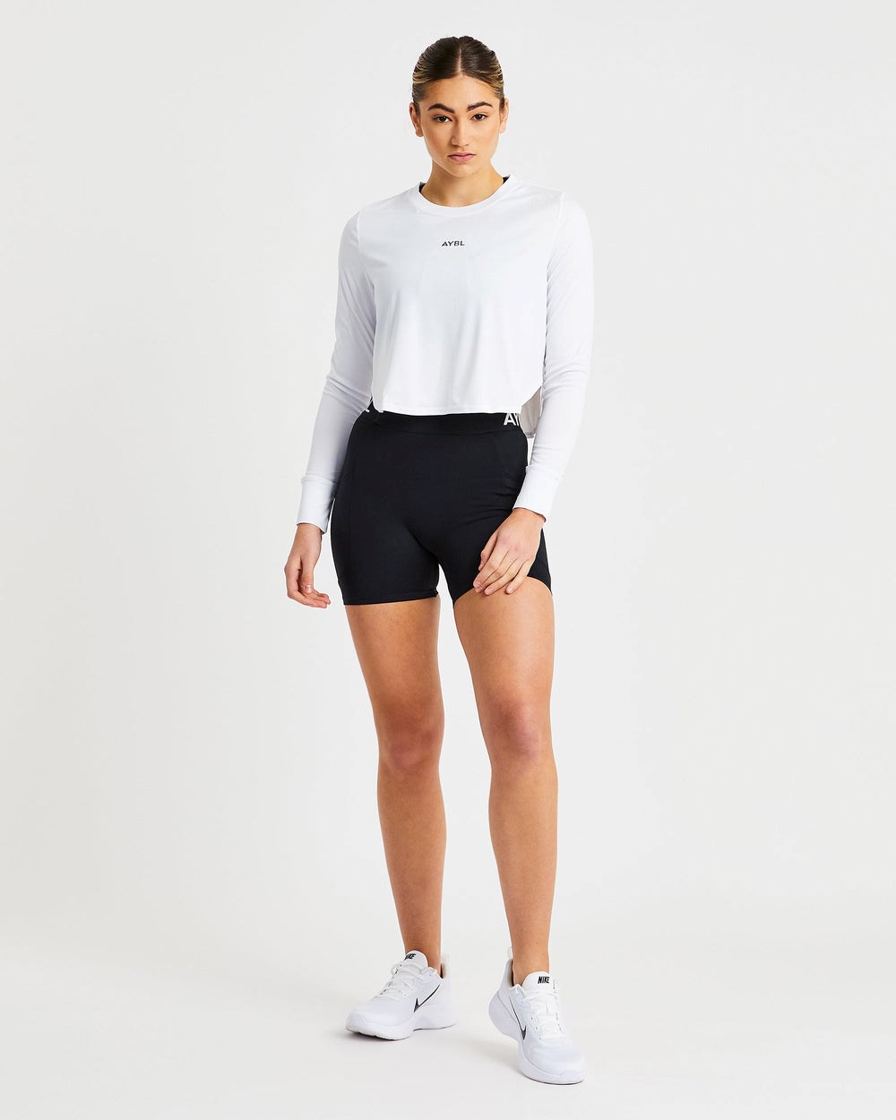 AYBL Define Long Sleeve Crop T Weiß | 71526-WIXR