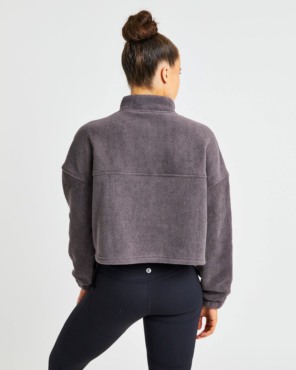 AYBL Effortless Oversized Cropped Fleece Charcoal | 36951-TDMZ