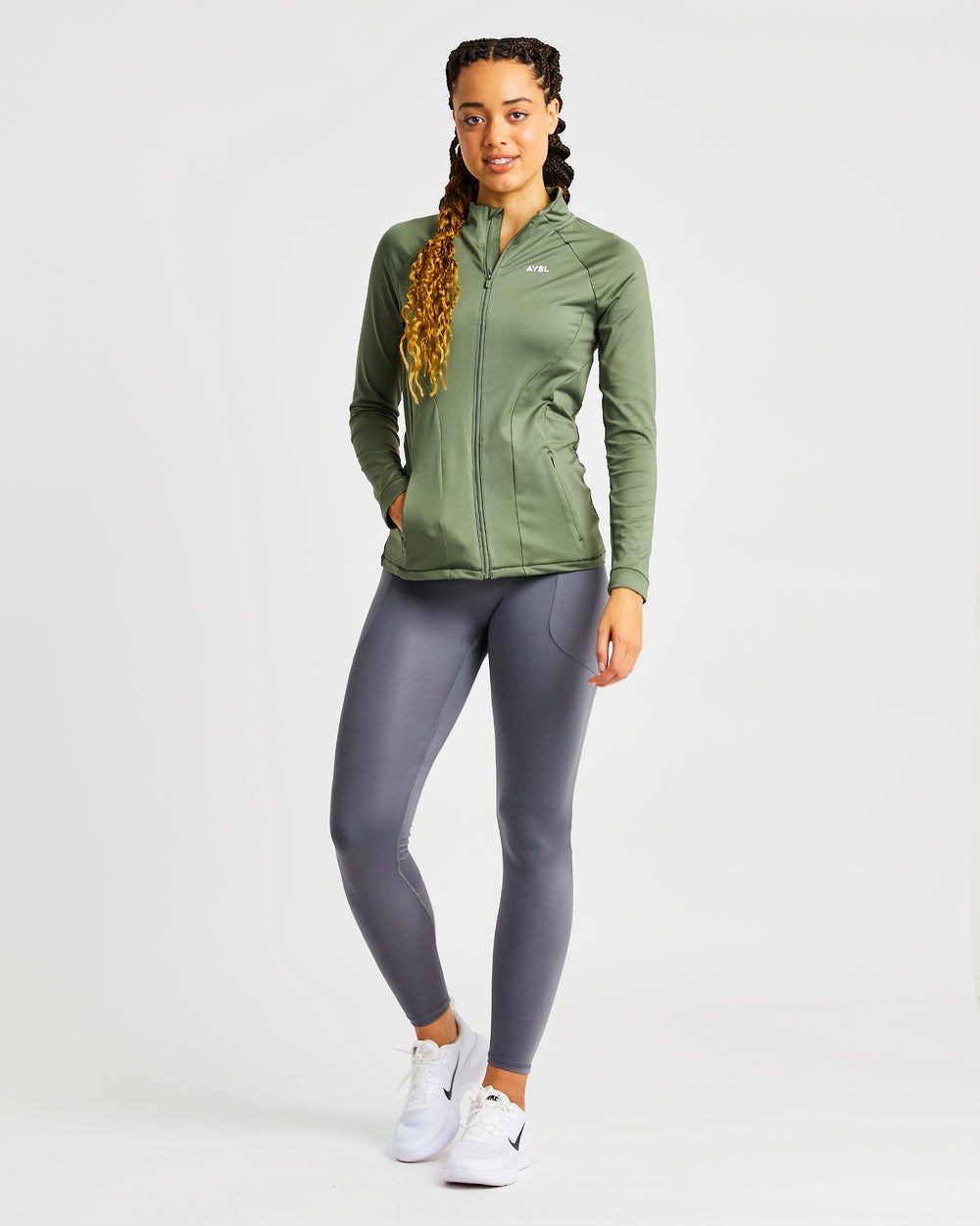 AYBL Effortless Zip Jacket Olivgrün Grün | 96158-IOWZ