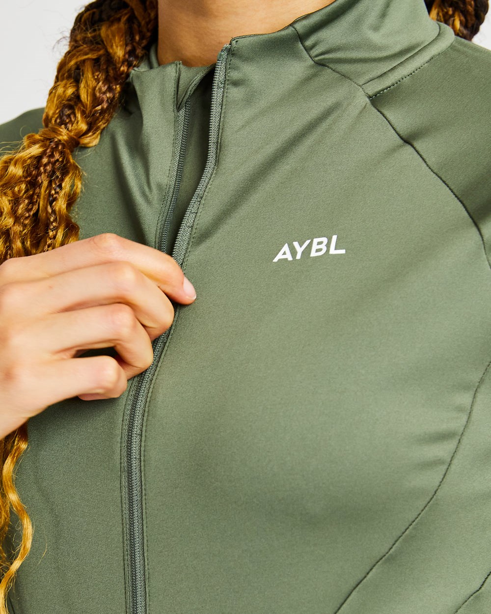 AYBL Effortless Zip Jacket Olivgrün Grün | 96158-IOWZ