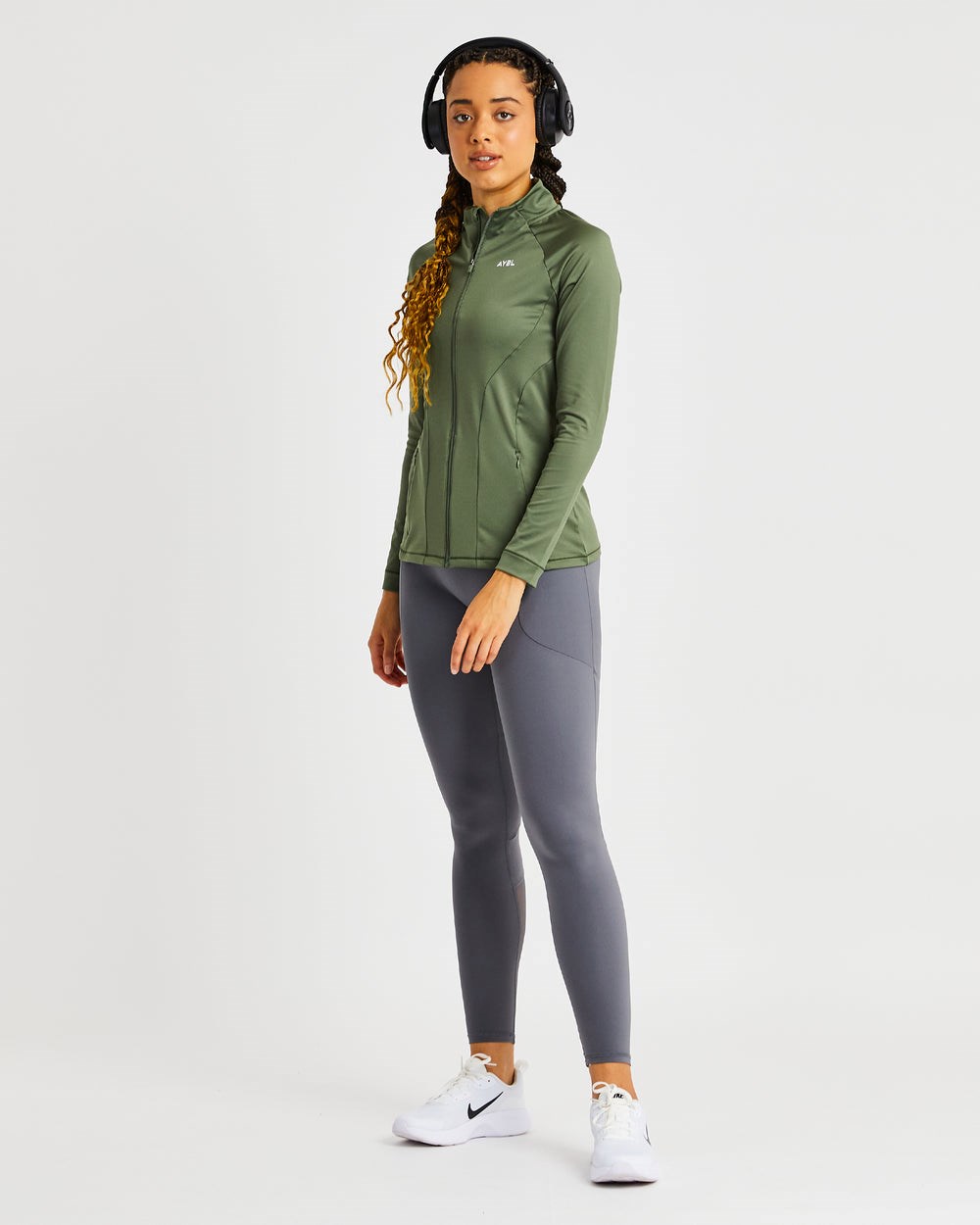 AYBL Effortless Zip Jacket Olivgrün Grün | 96158-IOWZ