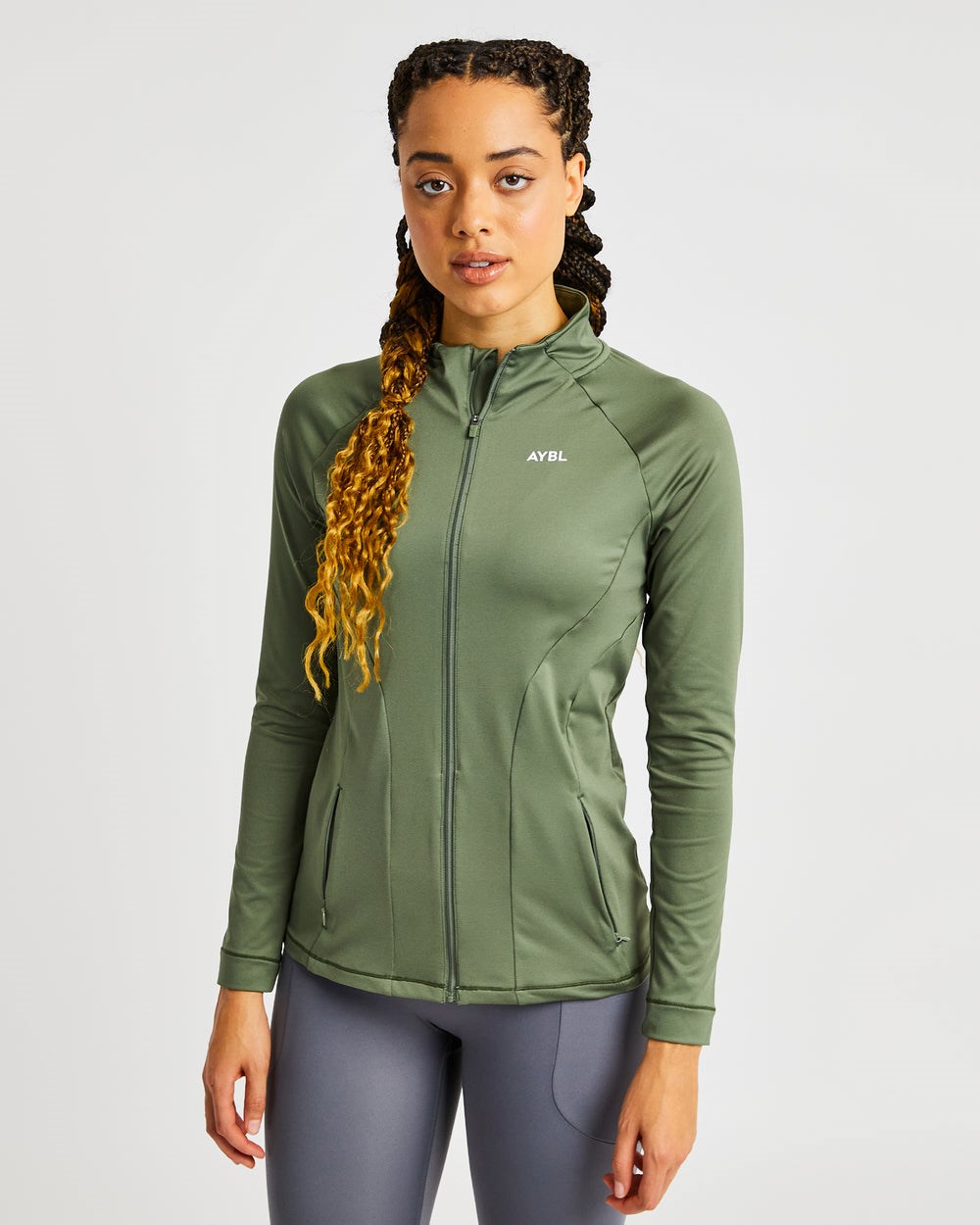 AYBL Effortless Zip Jacket Olivgrün Grün | 96158-IOWZ