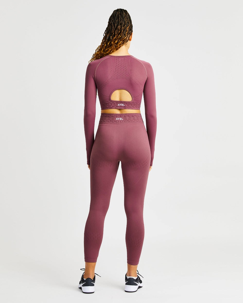 AYBL Elevate Seamless Long Sleeve Crop Top Rosa | 14632-AGDI