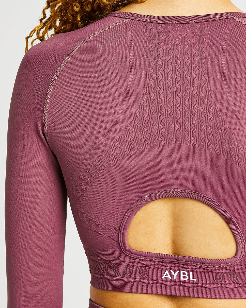 AYBL Elevate Seamless Long Sleeve Crop Top Rosa | 14632-AGDI