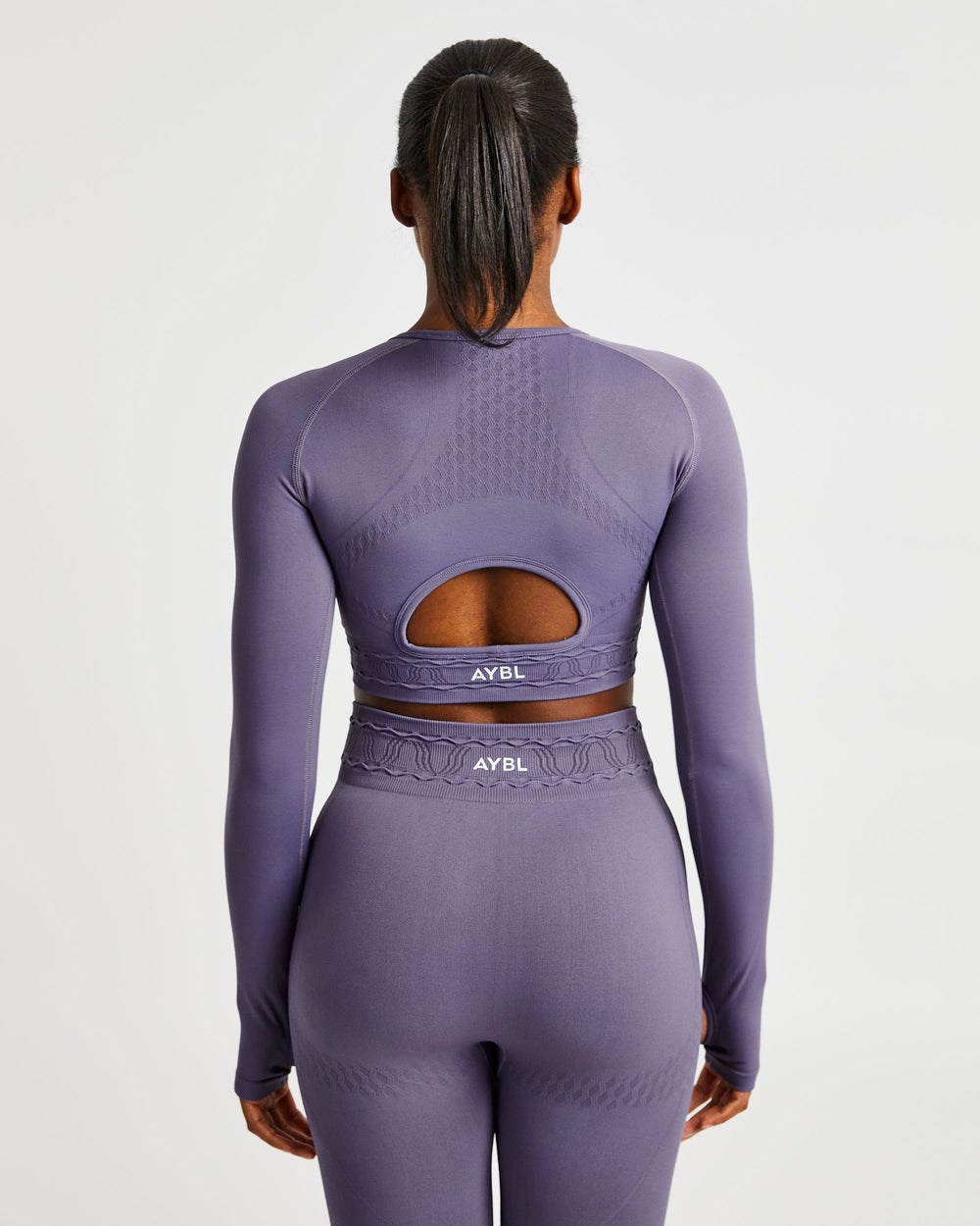 AYBL Elevate Seamless Long Sleeve Crop Top Lila | 63197-PKTE