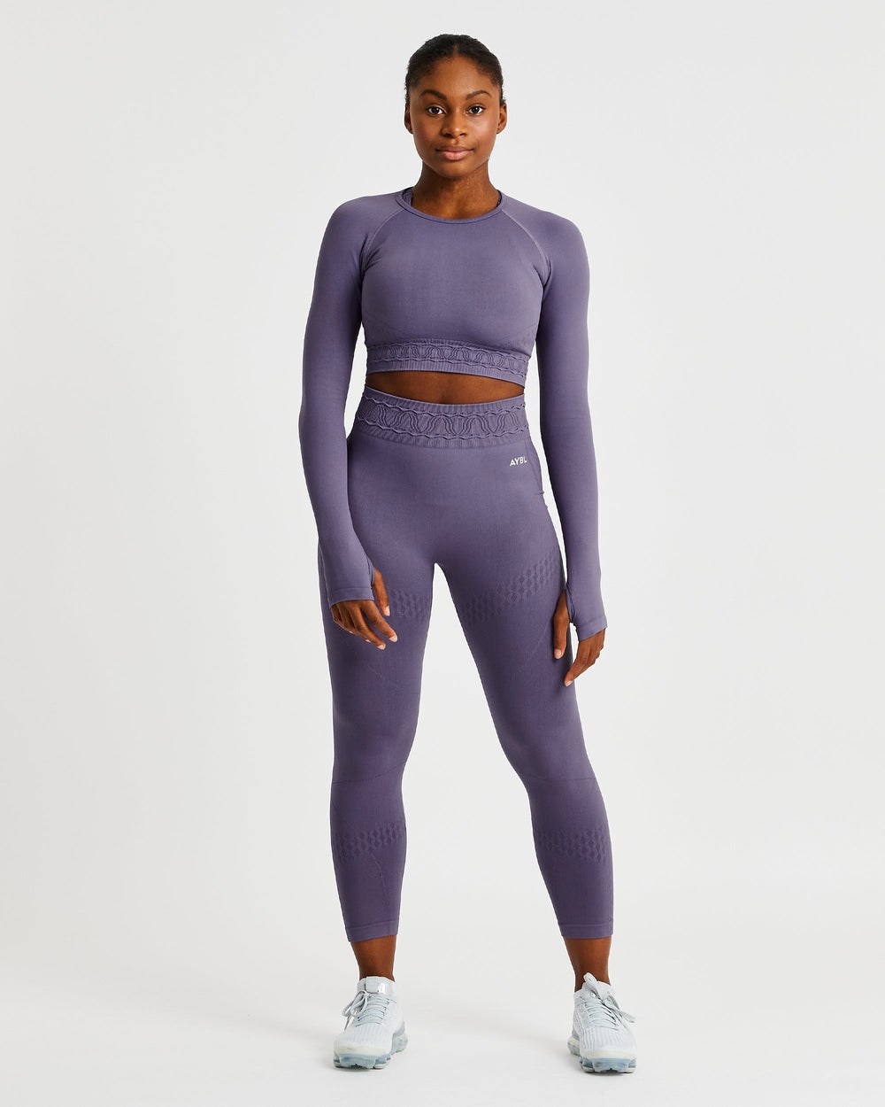 AYBL Elevate Seamless Long Sleeve Crop Top Lila | 63197-PKTE