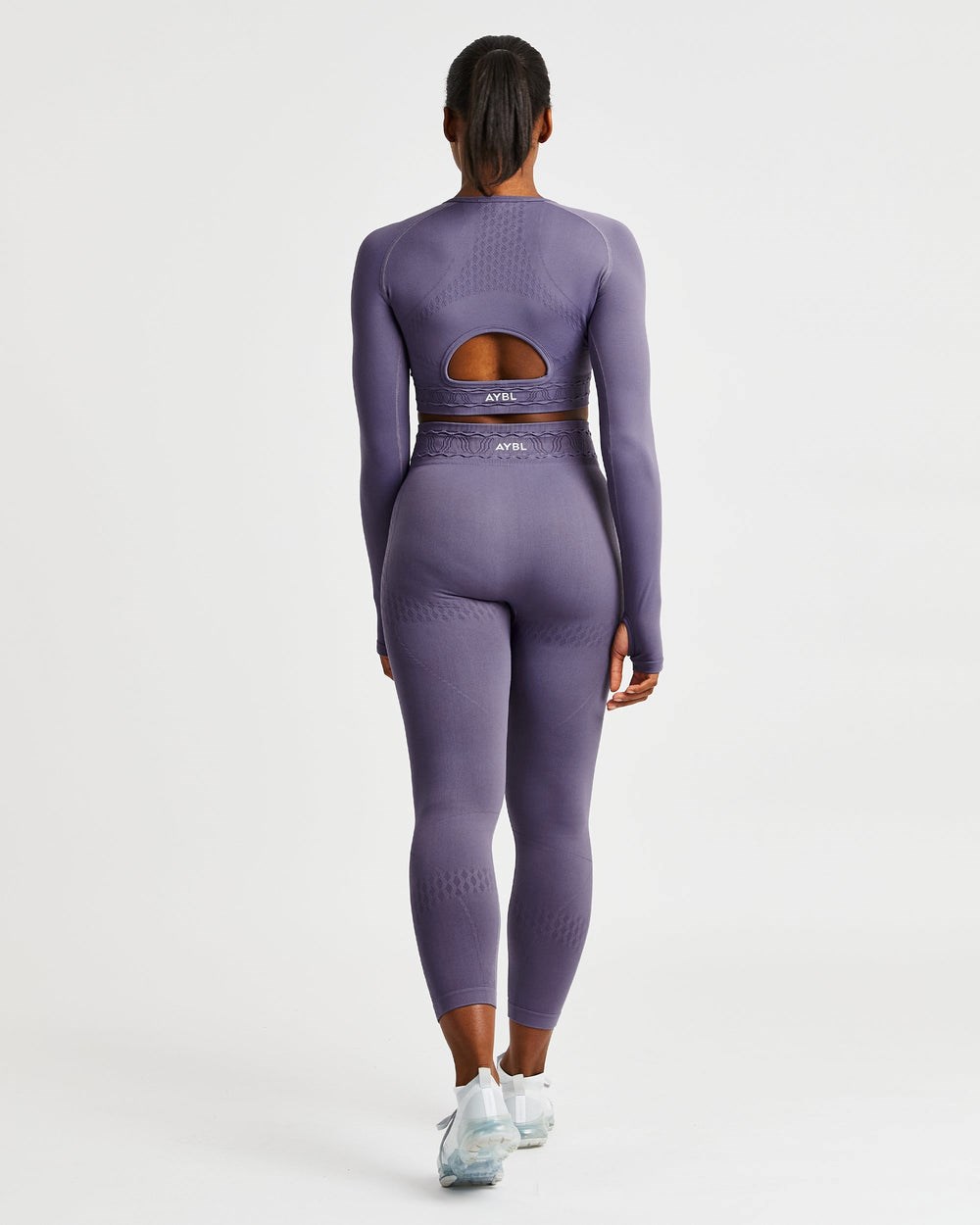 AYBL Elevate Seamless Long Sleeve Crop Top Lila | 63197-PKTE