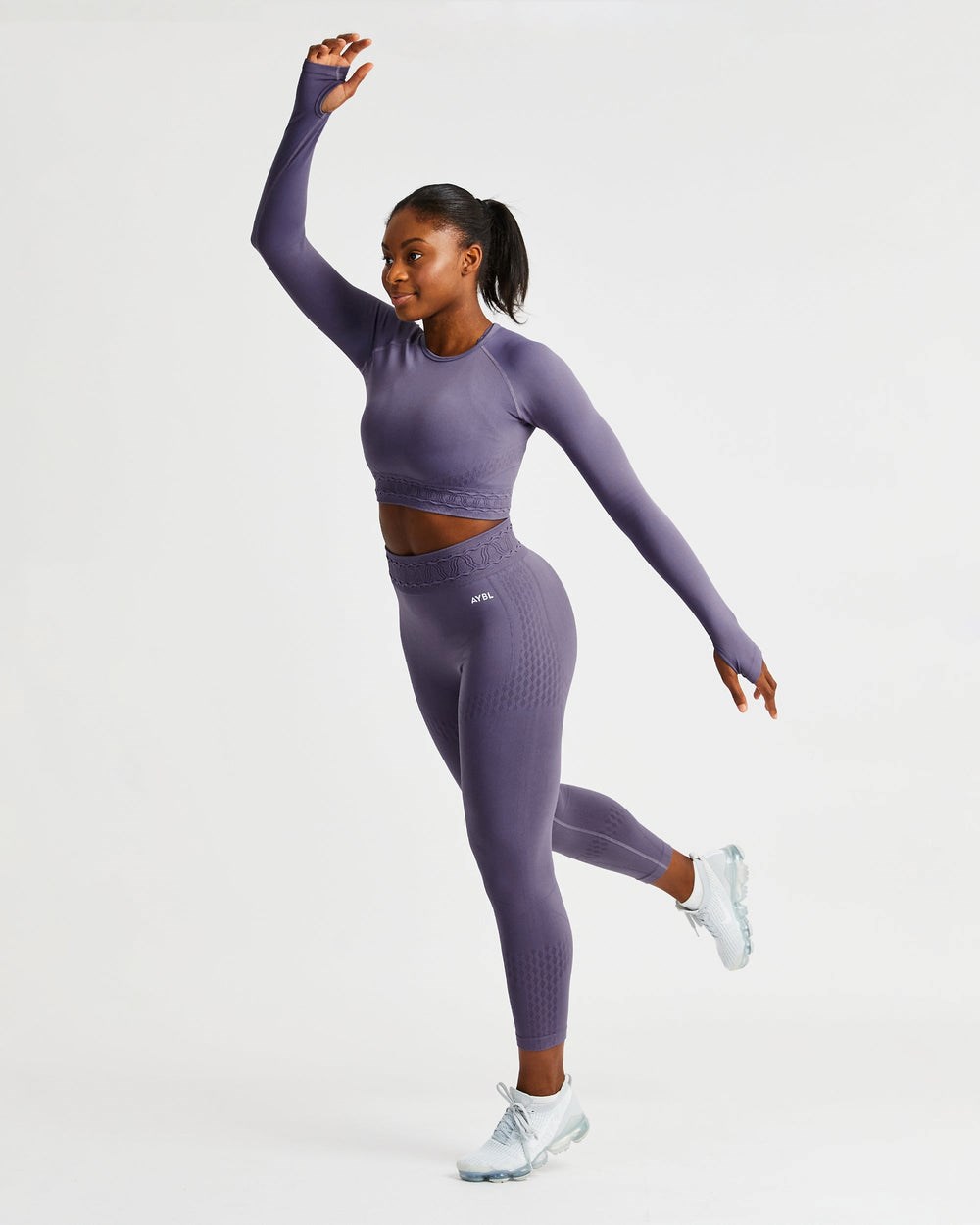 AYBL Elevate Seamless Long Sleeve Crop Top Lila | 63197-PKTE