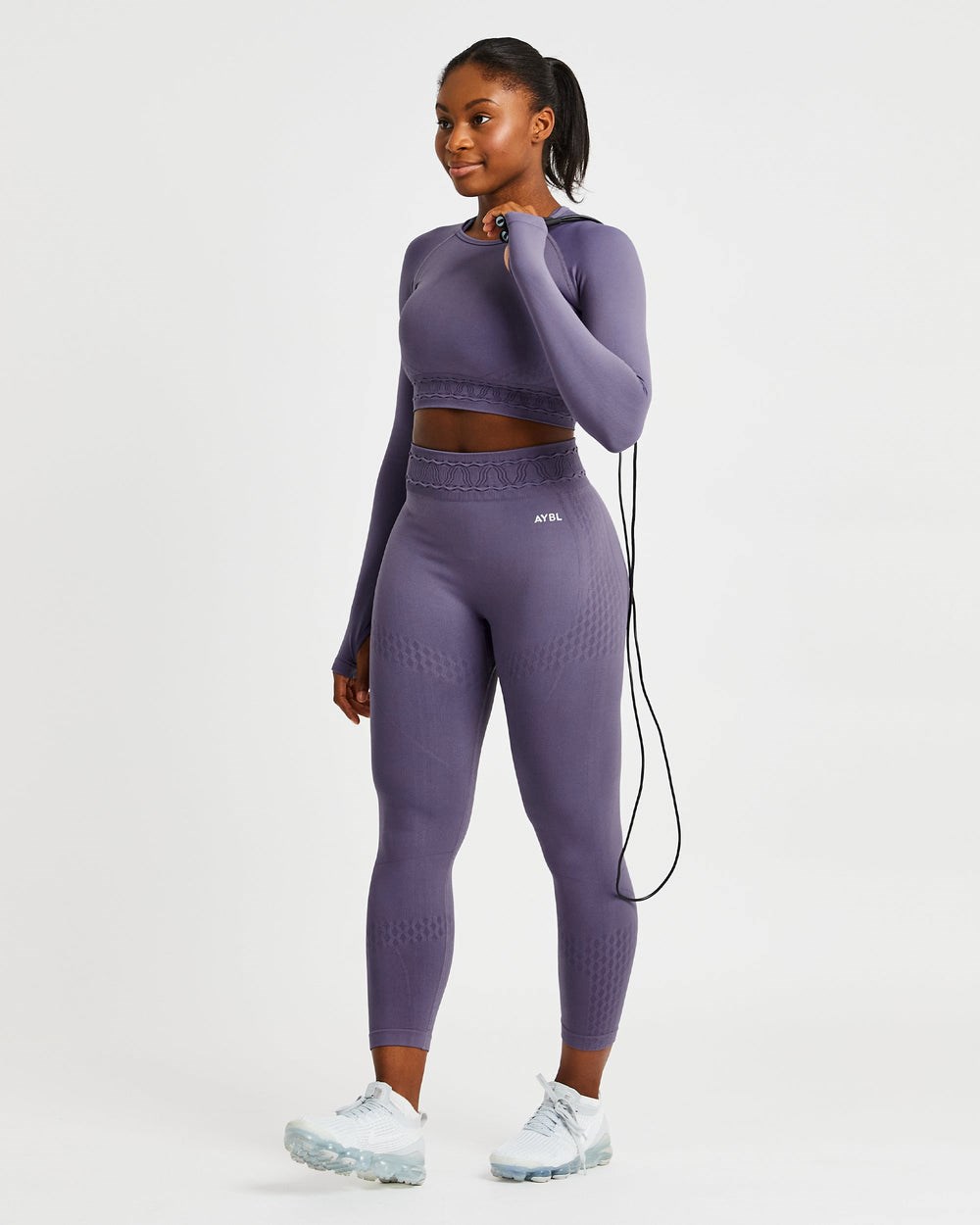 AYBL Elevate Seamless Long Sleeve Crop Top Lila | 63197-PKTE