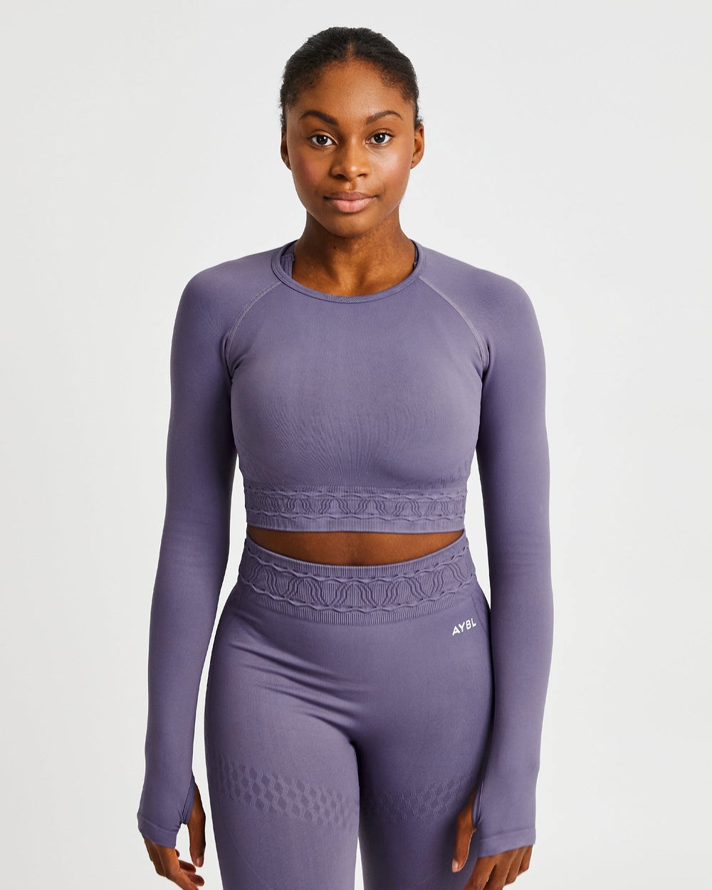 AYBL Elevate Seamless Long Sleeve Crop Top Lila | 63197-PKTE