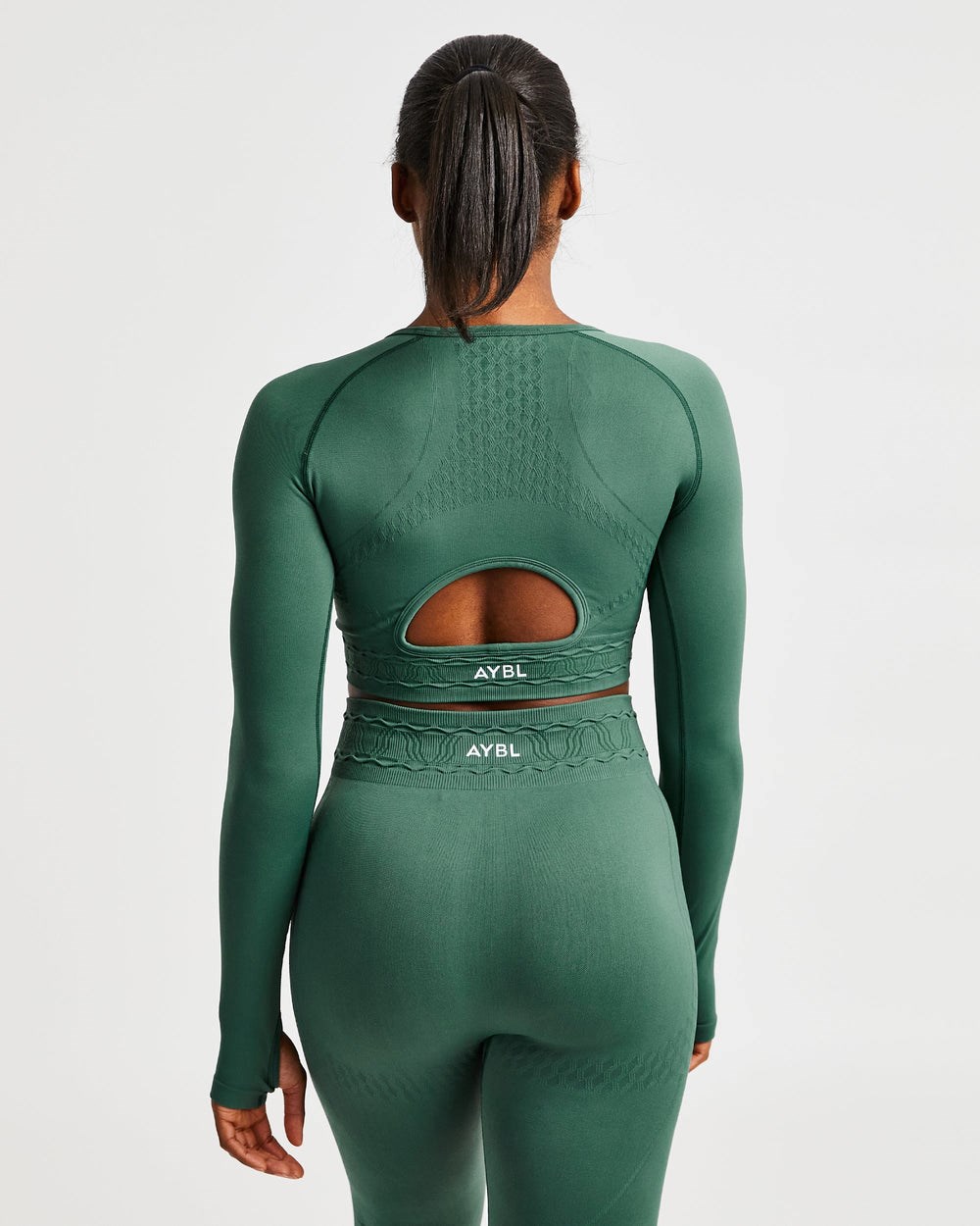 AYBL Elevate Seamless Long Sleeve Crop Top Grün | 86203-VODW