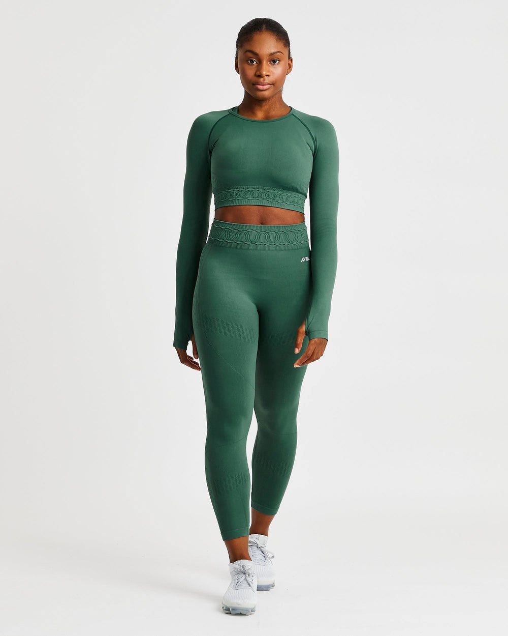 AYBL Elevate Seamless Long Sleeve Crop Top Grün | 86203-VODW