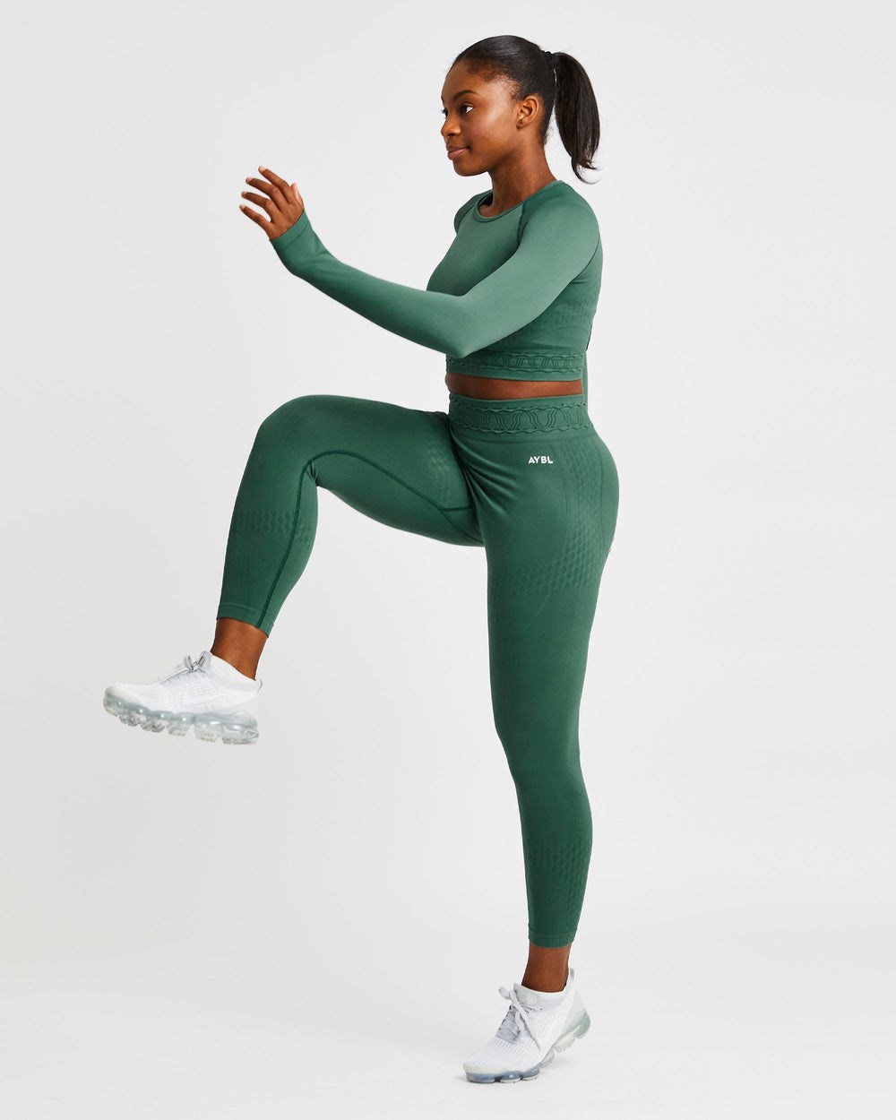 AYBL Elevate Seamless Long Sleeve Crop Top Grün | 86203-VODW