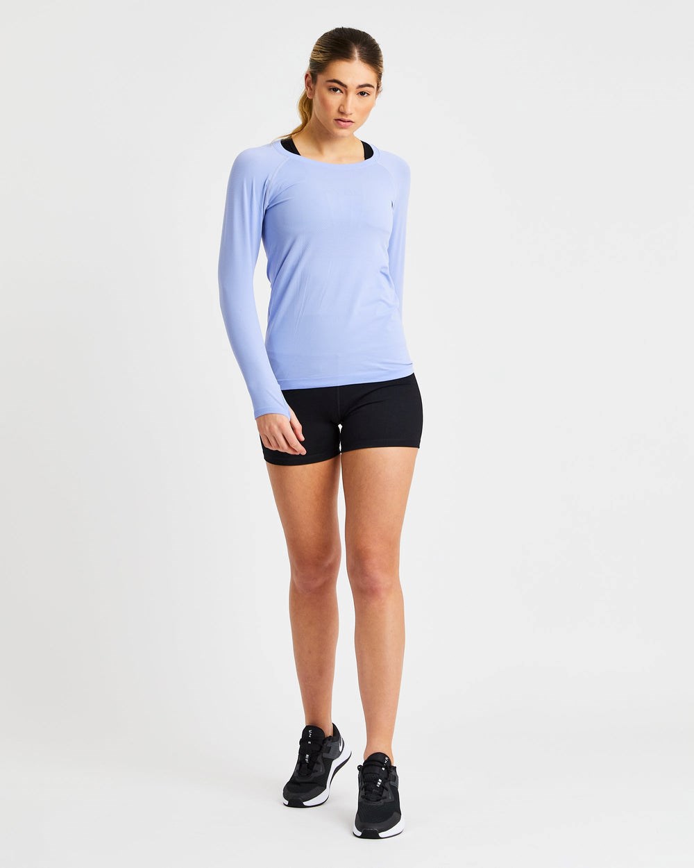 AYBL Embrace Seamless Long Sleeve T Shirt Blau | 31625-QLGH