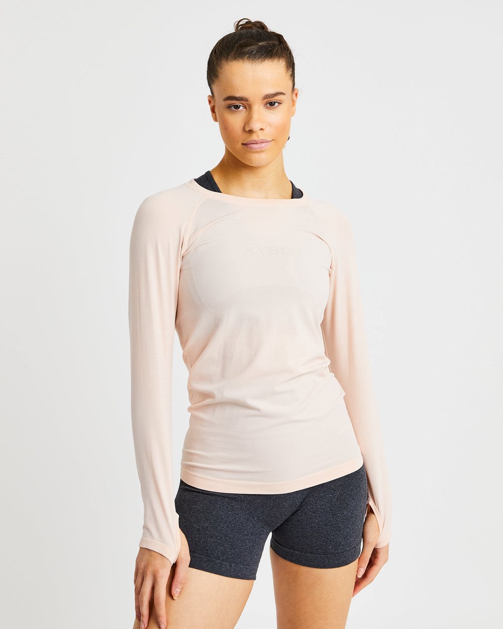 AYBL Embrace Seamless Long Sleeve T Shirt Soft Peach | 96250-YVUP