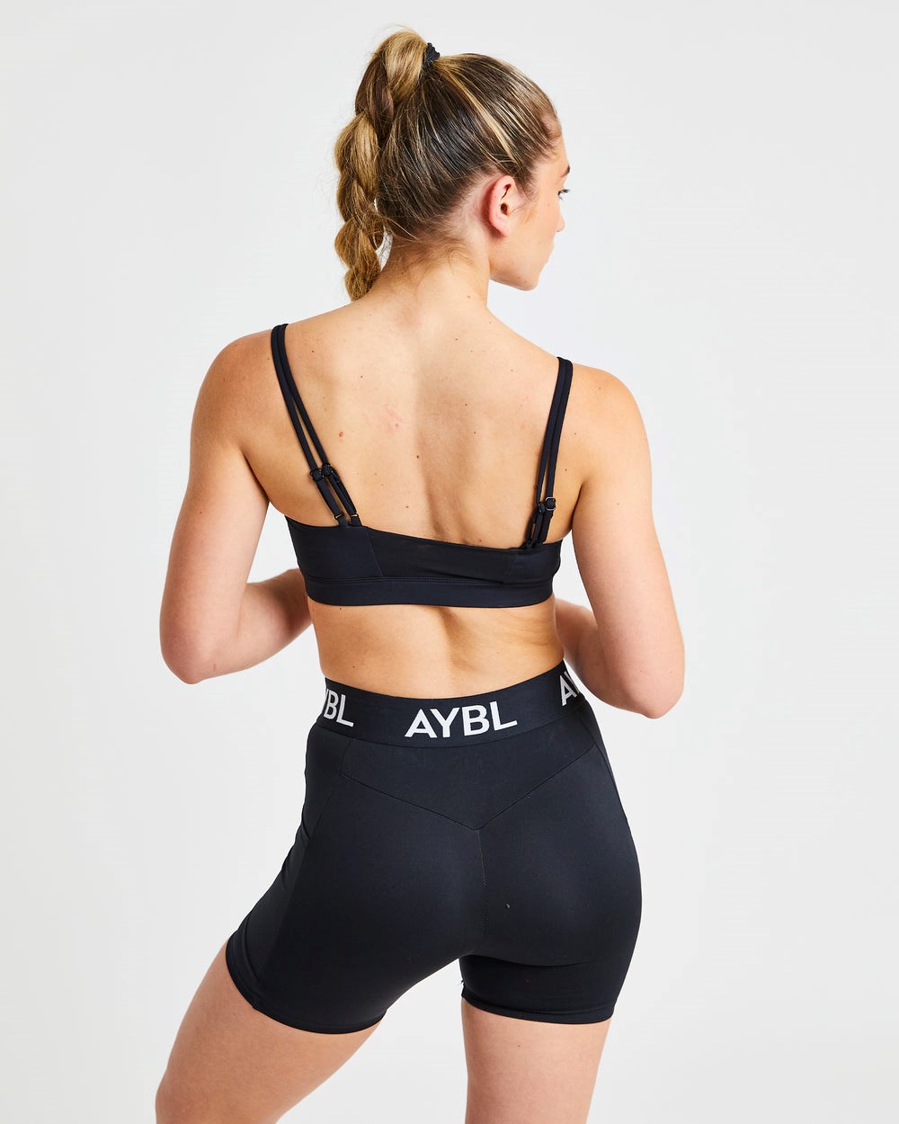 AYBL Essential Bandeau Sports Bra Schwarz | 61328-IPVZ