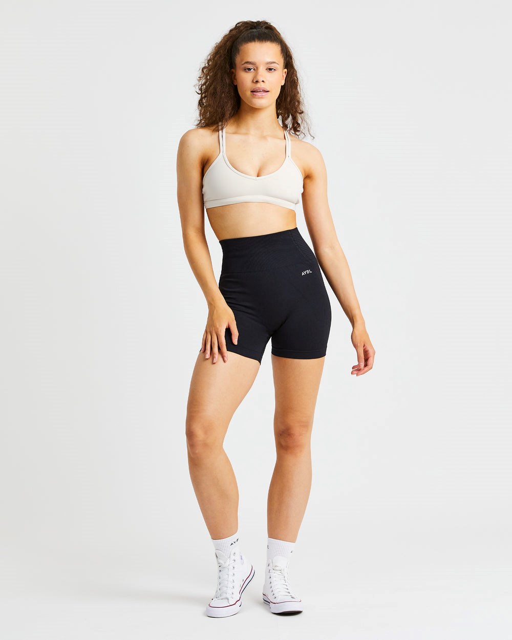 AYBL Essential Riemchen Sports Bra Beige | 52076-TCXU