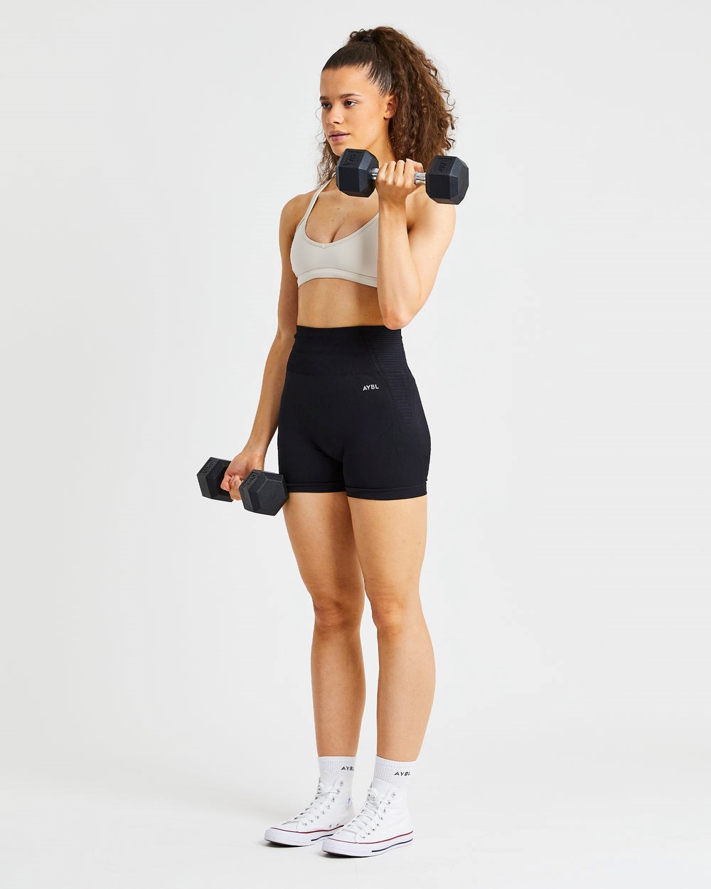 AYBL Essential Riemchen Sports Bra Beige | 52076-TCXU