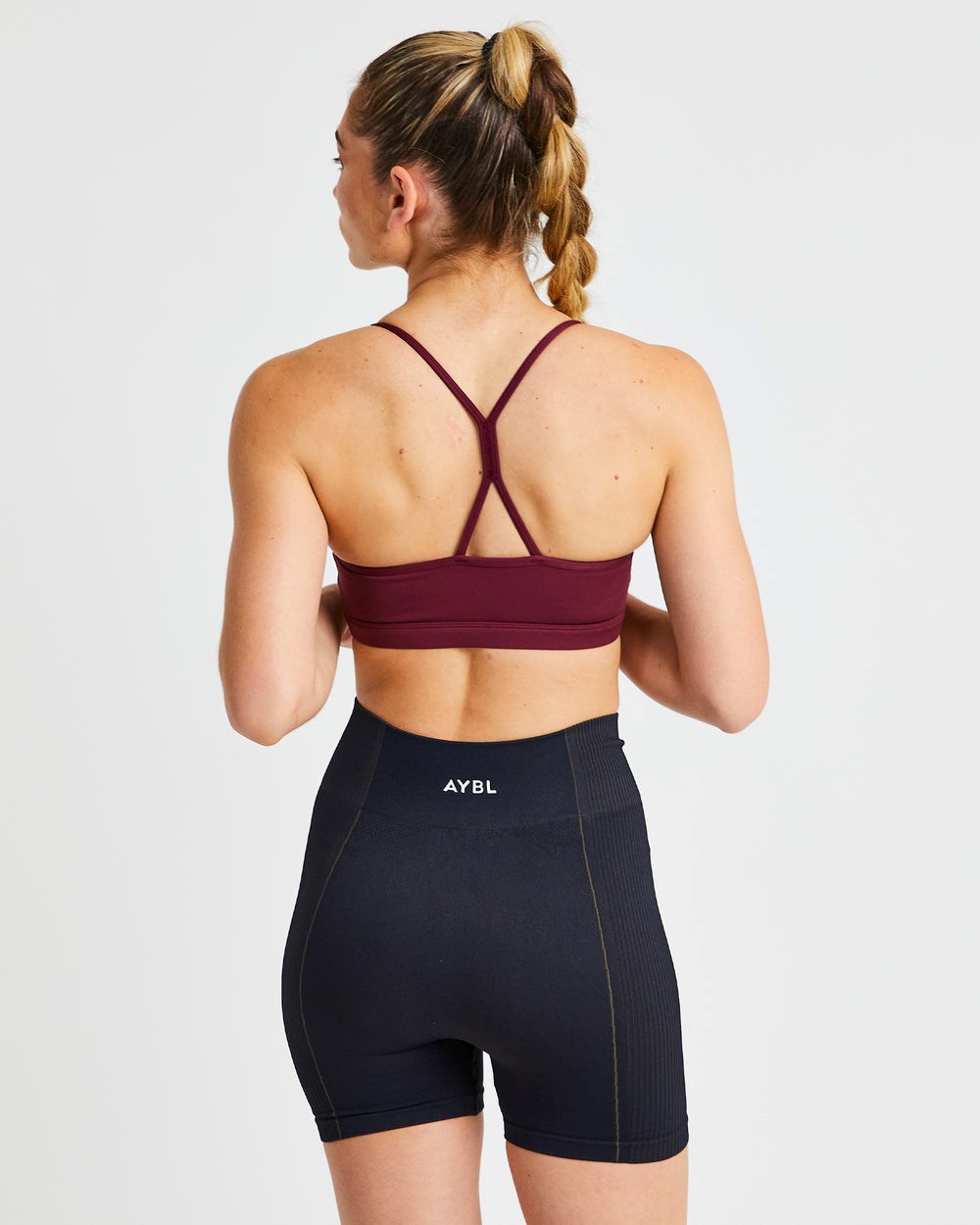 AYBL Essential Ruched Sports Bra Bordeaux | 15439-QMNC