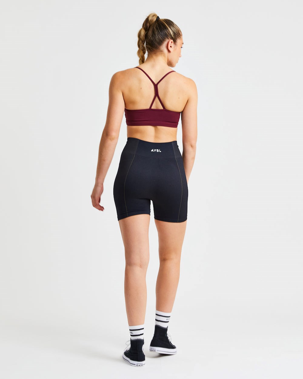 AYBL Essential Ruched Sports Bra Bordeaux | 15439-QMNC