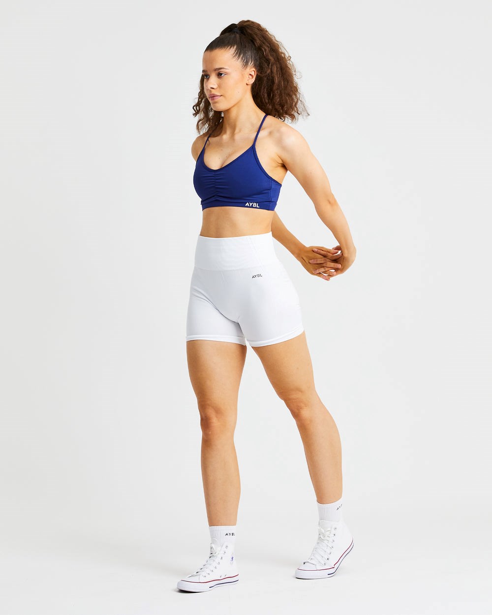 AYBL Essential Ruched Sports Bra Navy | 42639-XNYV