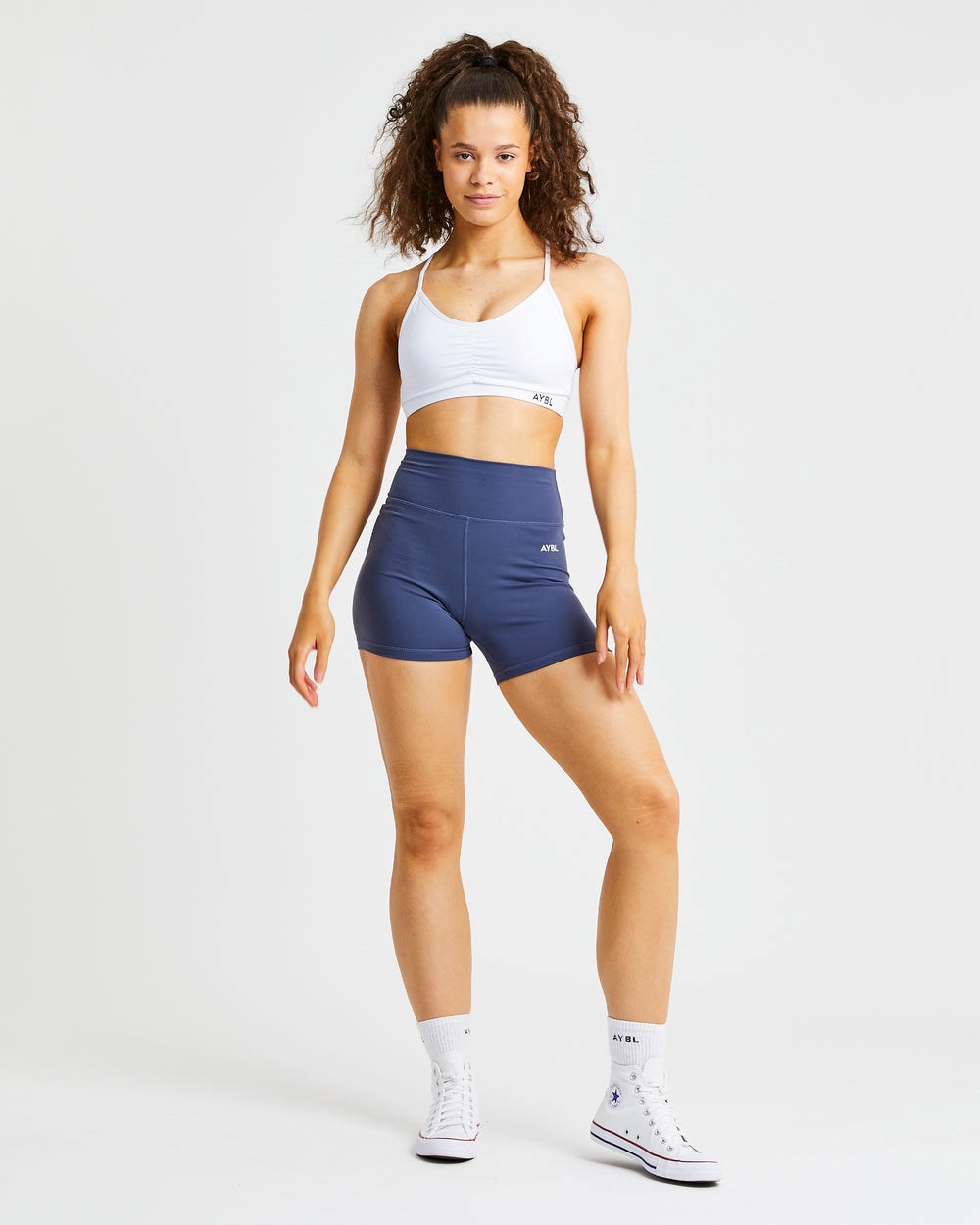 AYBL Essential Ruched Sports Bra Weiß | 35617-CWGK