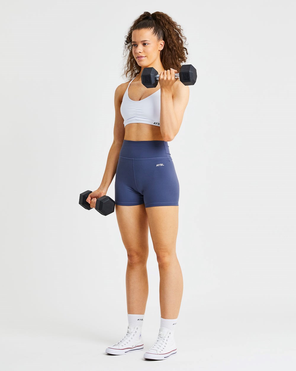 AYBL Essential Ruched Sports Bra Weiß | 35617-CWGK