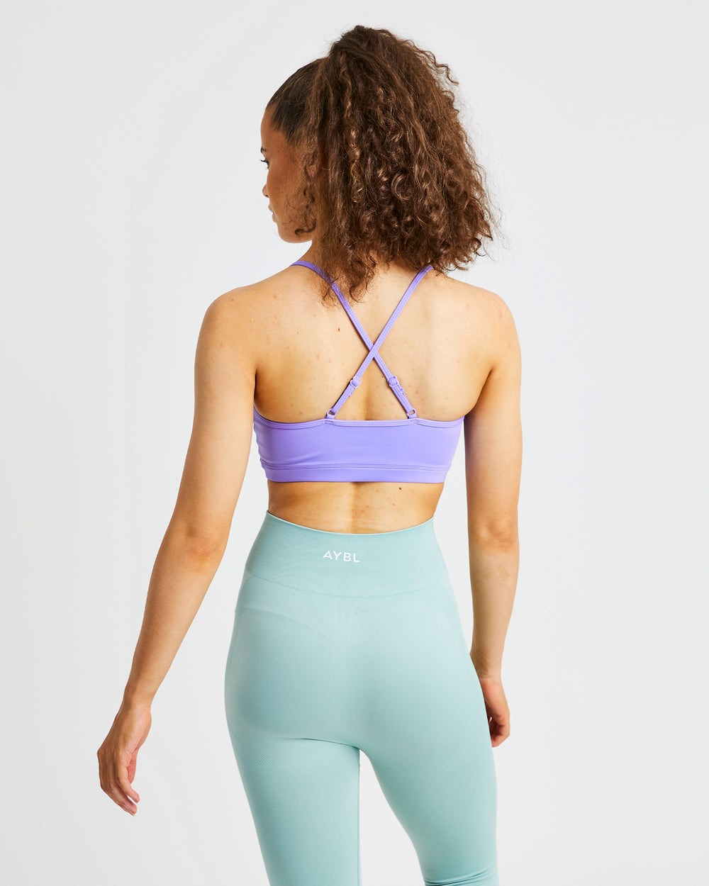 AYBL Essential V Neck Sports Bra Lila | 06192-HZXY