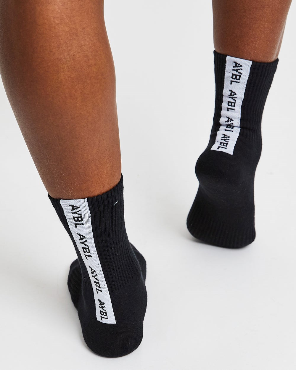 AYBL Everyday Back Stripe Crew Socks (3 Pack) Schwarz | 38749-OSZP