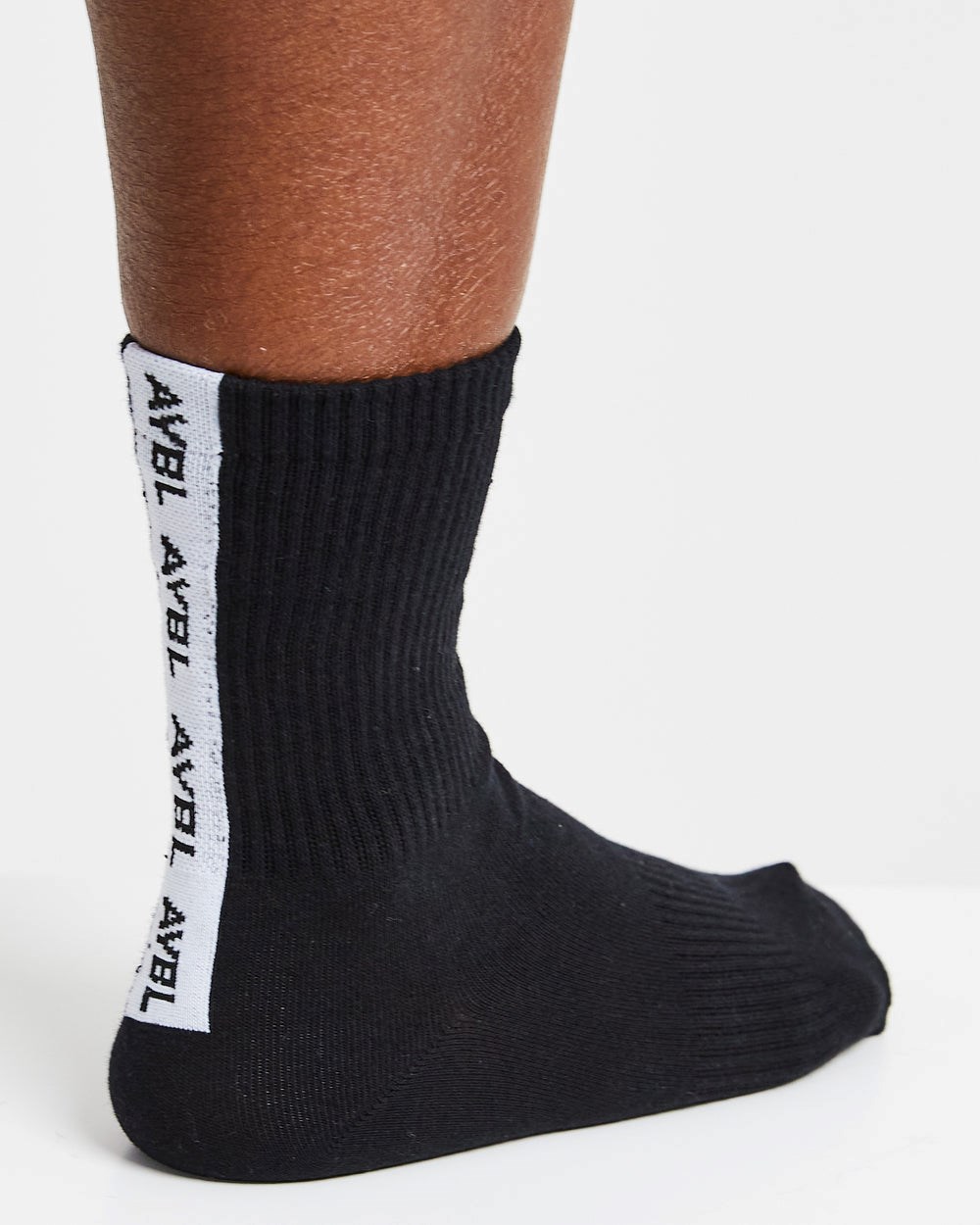 AYBL Everyday Back Stripe Crew Socks (3 Pack) Schwarz | 38749-OSZP