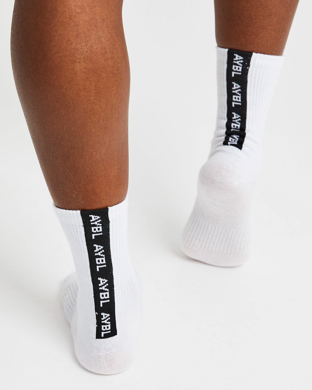 AYBL Everyday Back Stripe Crew Socks (3 Pack) Weiß | 89731-BJUK