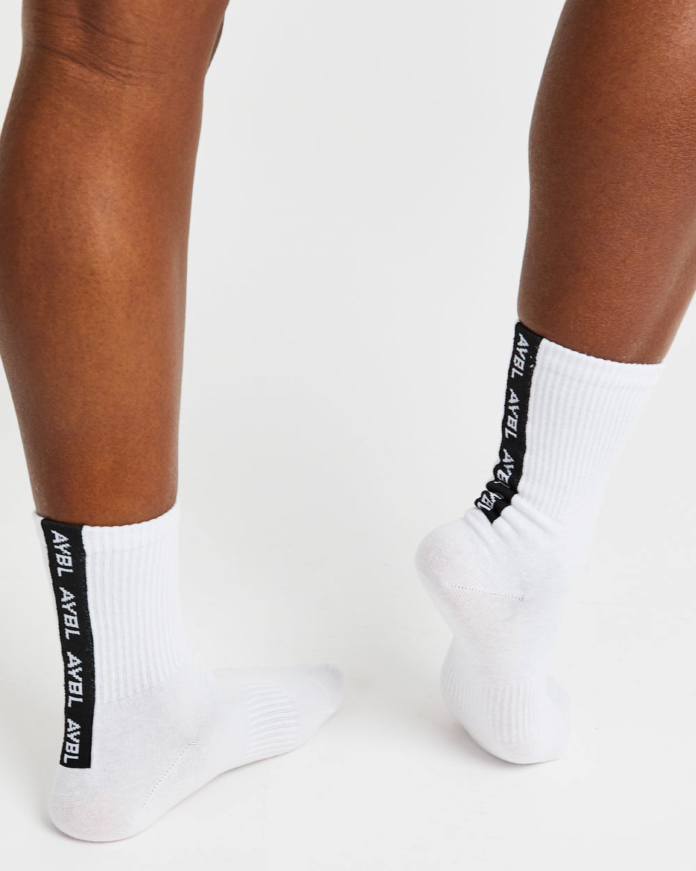 AYBL Everyday Back Stripe Crew Socks (3 Pack) Weiß | 89731-BJUK