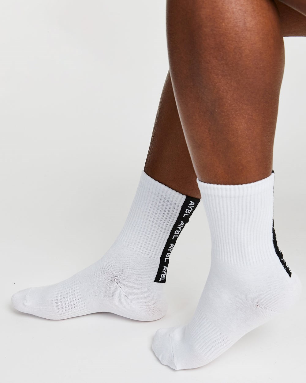 AYBL Everyday Back Stripe Crew Socks (3 Pack) Weiß | 89731-BJUK