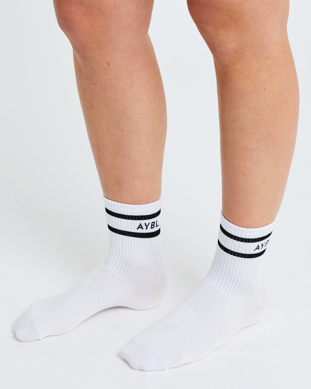 AYBL Everyday Double Stripe Crew Socks (3 Pack) Weiß | 31982-ODSK