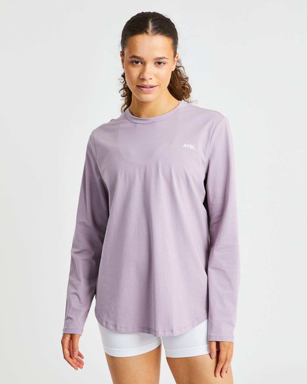 AYBL Everyday Oversized Long Sleeve T Shirt Muted Mauve | 56721-XCZS