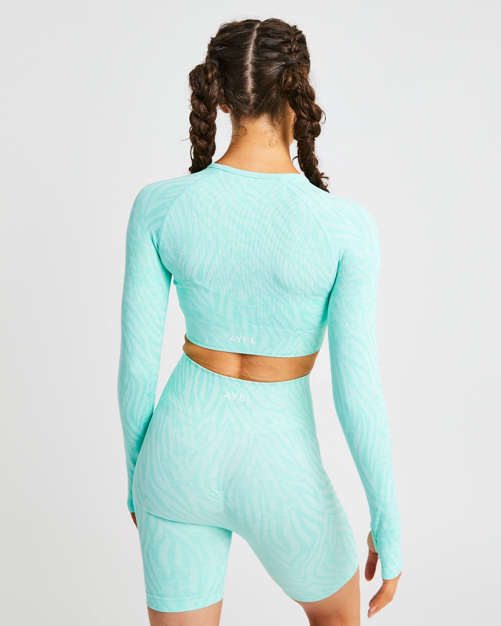 AYBL Evolve Animal Seamless Long Sleeve Crop Top Mintfarben Grün | 85396-UONH