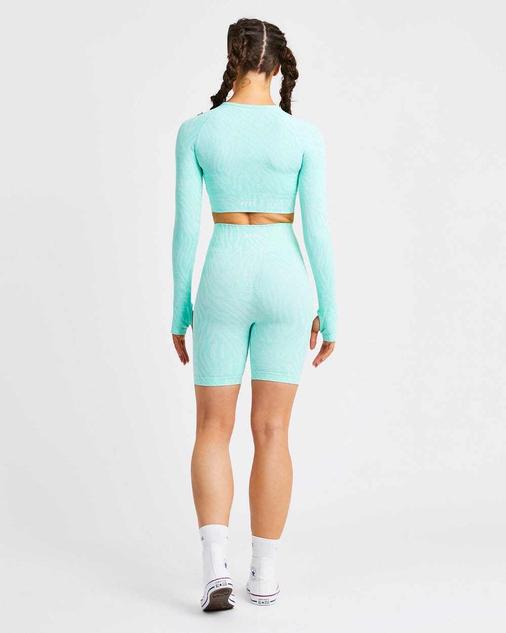 AYBL Evolve Animal Seamless Long Sleeve Crop Top Mintfarben Grün | 85396-UONH