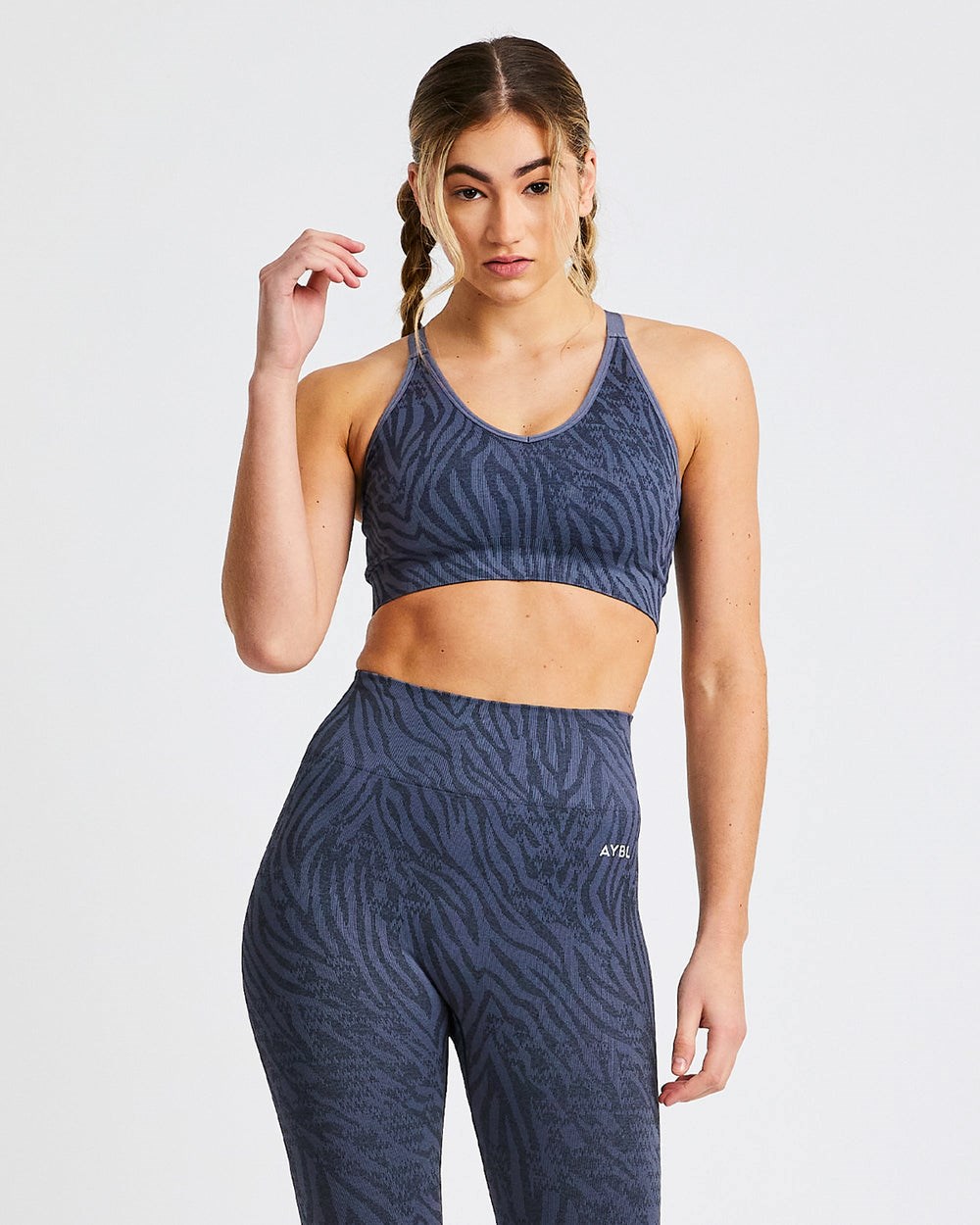 AYBL Evolve Animal Seamless Sports Bra Blau | 26895-AXEG