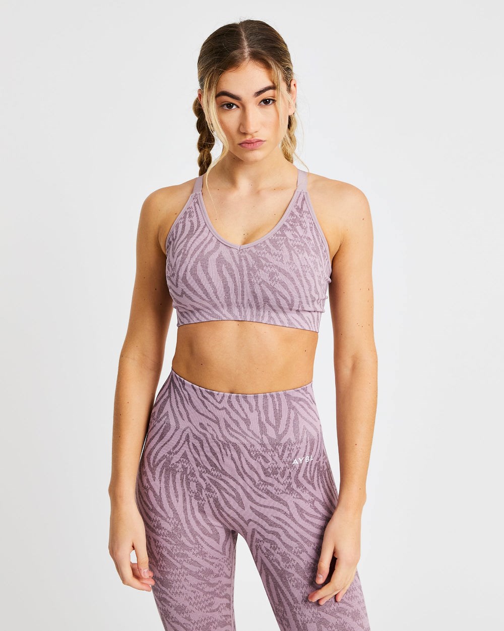 AYBL Evolve Animal Seamless Sports Bra Mauve Lilac | 83576-LCVP