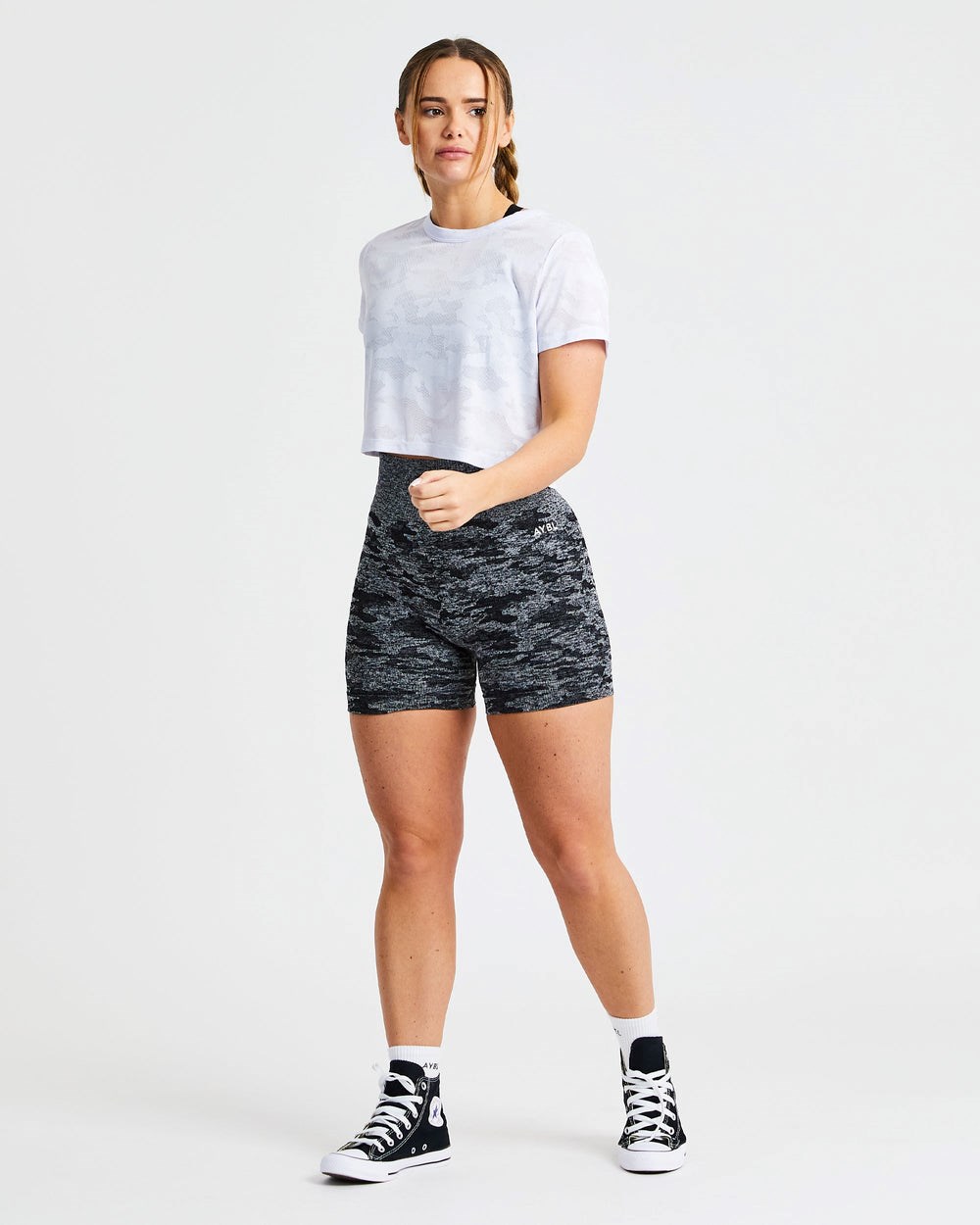 AYBL Evolve Camo Crop T Shirt Weiß | 32574-KONJ