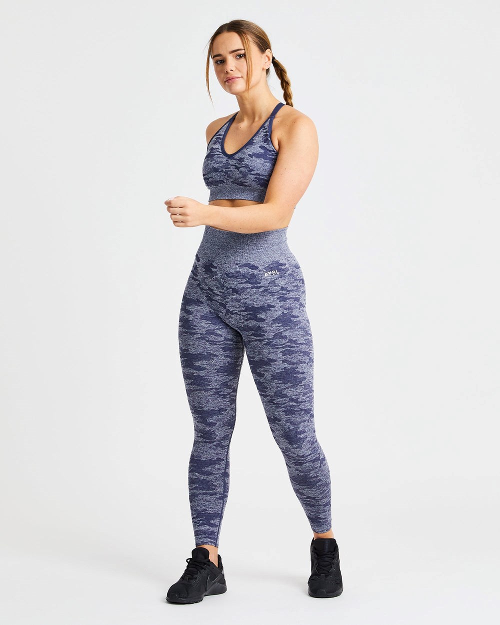 AYBL Evolve Camo Seamless Leggings Navy | 17906-NUZV