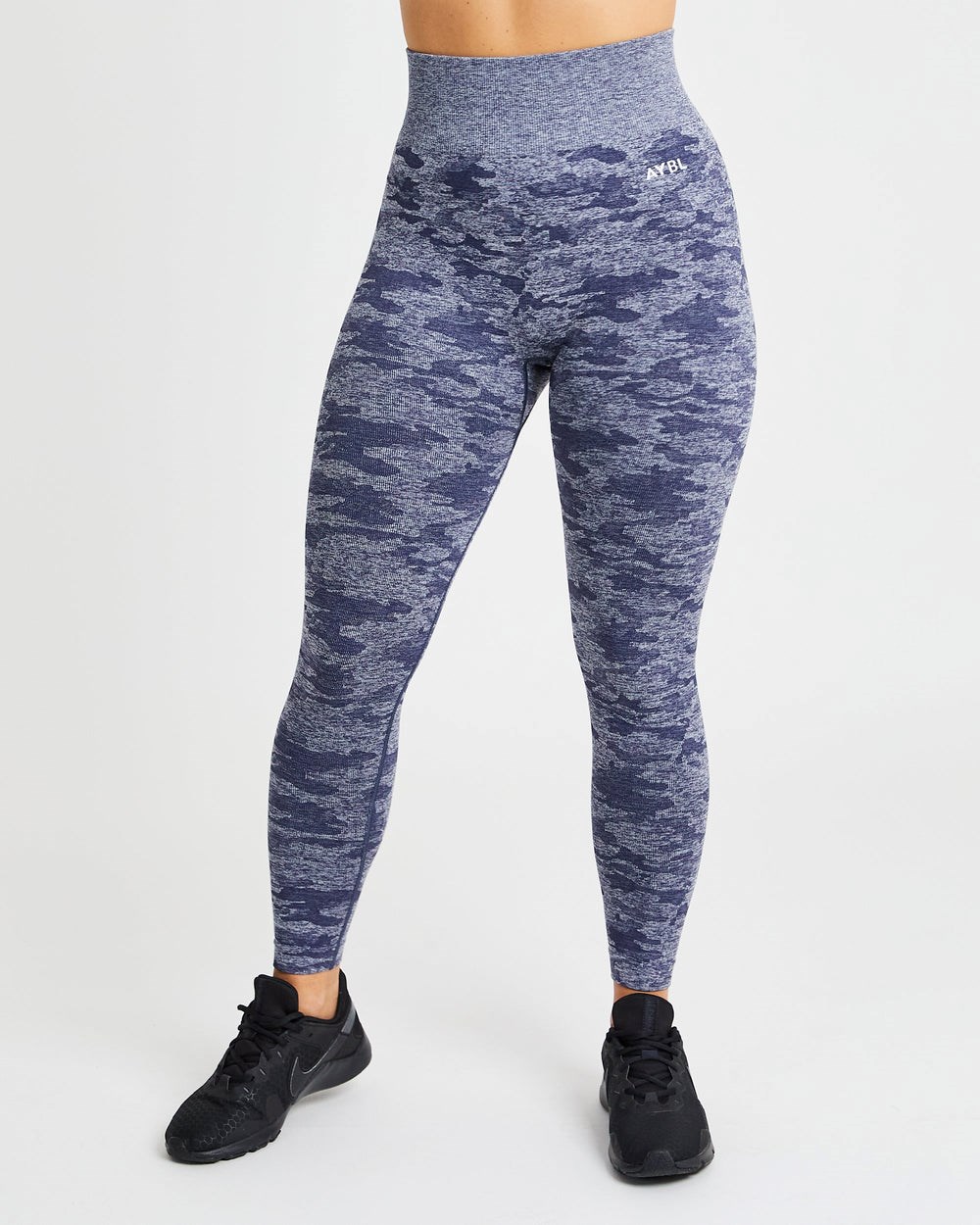 AYBL Evolve Camo Seamless Leggings Navy | 17906-NUZV