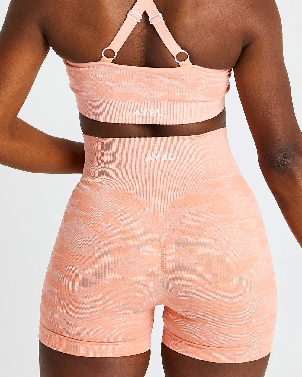 AYBL Evolve Camo Seamless Shorts Peach | 91230-CJKO